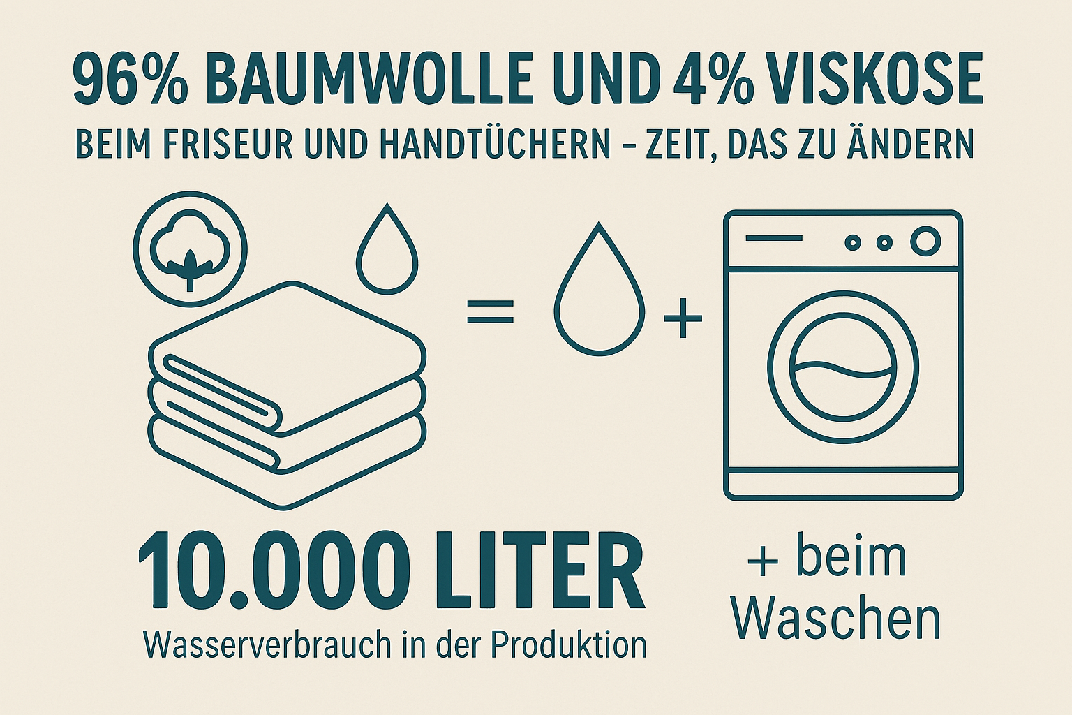 96 % Baumwolle, 4 % Viskose – Beim Friseur und Seinen Handtüchern